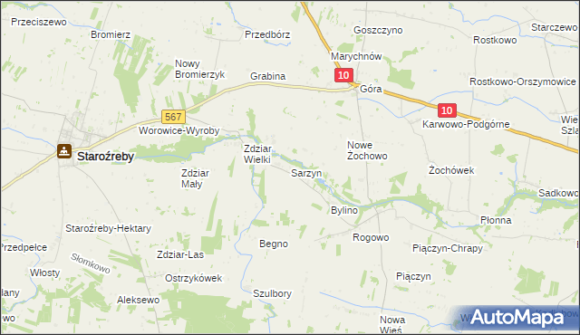 mapa Sarzyn, Sarzyn na mapie Targeo