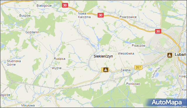 mapa Siekierczyn, Siekierczyn na mapie Targeo