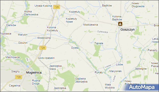 mapa Sielec gmina Goszczyn, Sielec gmina Goszczyn na mapie Targeo
