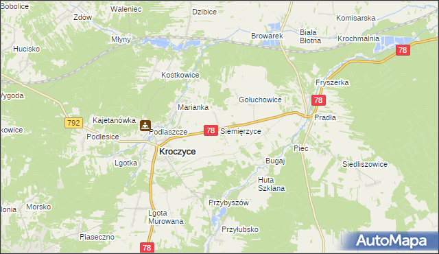 mapa Siemięrzyce, Siemięrzyce na mapie Targeo