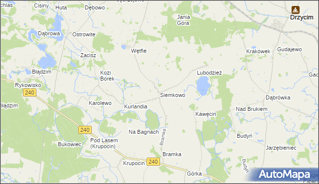 mapa Siemkowo, Siemkowo na mapie Targeo