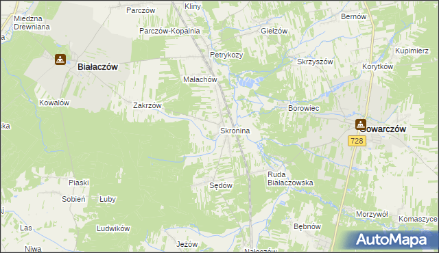 mapa Skronina, Skronina na mapie Targeo