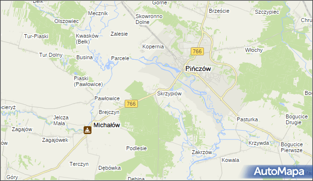 mapa Skrzypiów, Skrzypiów na mapie Targeo
