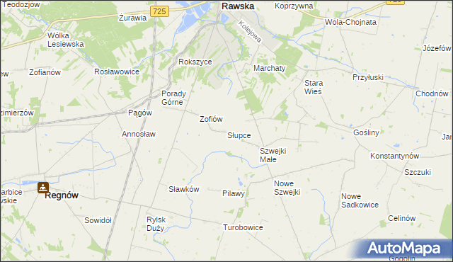 mapa Słupce, Słupce na mapie Targeo