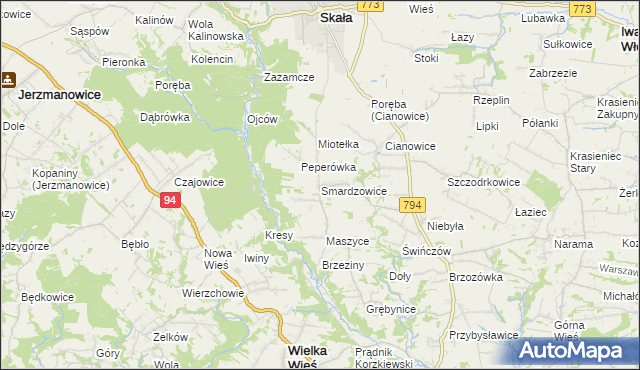 mapa Smardzowice, Smardzowice na mapie Targeo