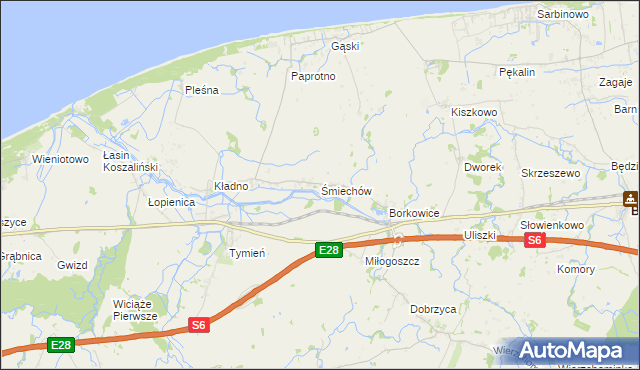 mapa Śmiechów, Śmiechów na mapie Targeo