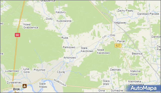 mapa Stare Kaczkowo, Stare Kaczkowo na mapie Targeo