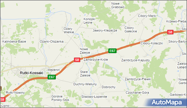 mapa Stare Zambrzyce, Stare Zambrzyce na mapie Targeo