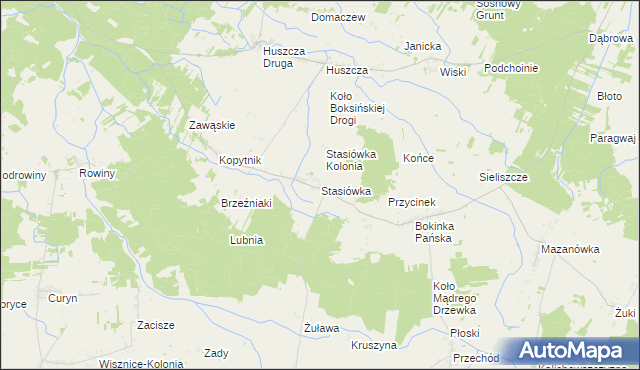 mapa Stasiówka gmina Łomazy, Stasiówka gmina Łomazy na mapie Targeo