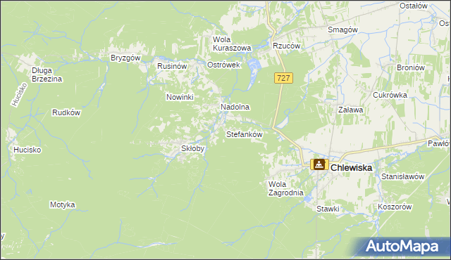 mapa Stefanków gmina Chlewiska, Stefanków gmina Chlewiska na mapie Targeo