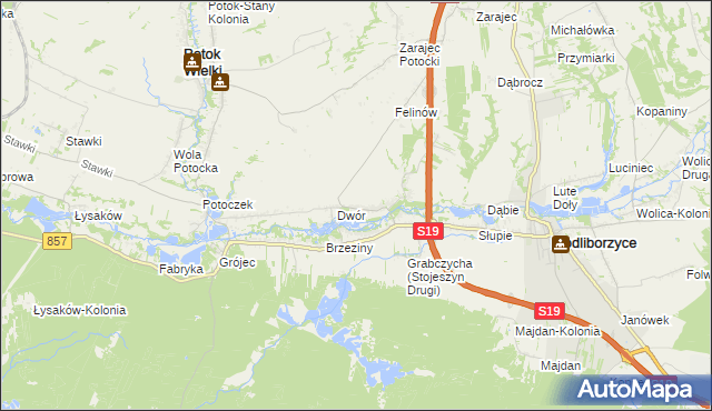 mapa Stojeszyn Pierwszy, Stojeszyn Pierwszy na mapie Targeo