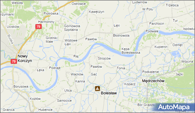 mapa Strojców, Strojców na mapie Targeo