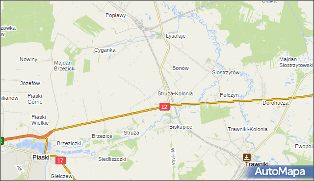 mapa Struża-Kolonia, Struża-Kolonia na mapie Targeo