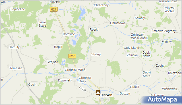 mapa Stylągi, Stylągi na mapie Targeo