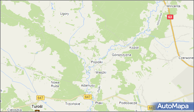 mapa Szablaki, Szablaki na mapie Targeo