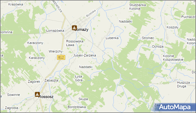 mapa Szymanowo gmina Łomazy, Szymanowo gmina Łomazy na mapie Targeo
