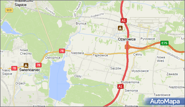 mapa Tąpkowice, Tąpkowice na mapie Targeo