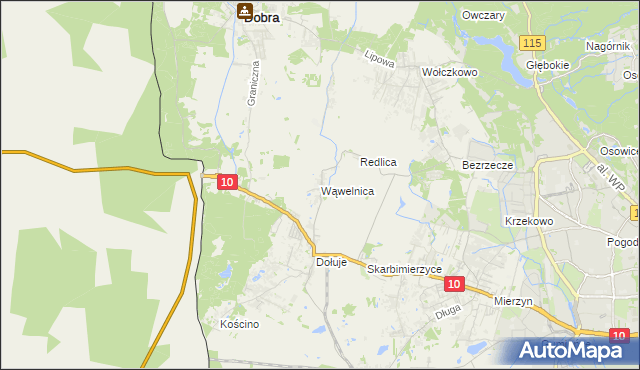mapa Wąwelnica, Wąwelnica na mapie Targeo