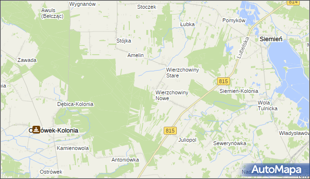 mapa Wierzchowiny Nowe, Wierzchowiny Nowe na mapie Targeo