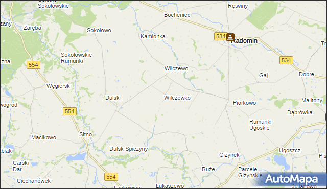 mapa Wilczewko, Wilczewko na mapie Targeo