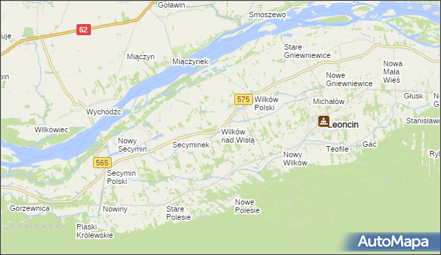 mapa Wilków nad Wisłą, Wilków nad Wisłą na mapie Targeo