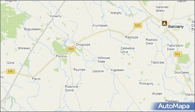 mapa Wilkowo Małe, Wilkowo Małe na mapie Targeo