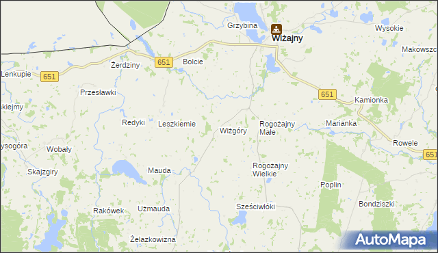 mapa Wiżgóry, Wiżgóry na mapie Targeo