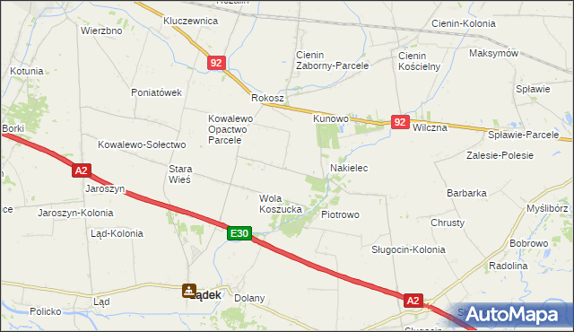 mapa Wola Koszucka-Parcele, Wola Koszucka-Parcele na mapie Targeo