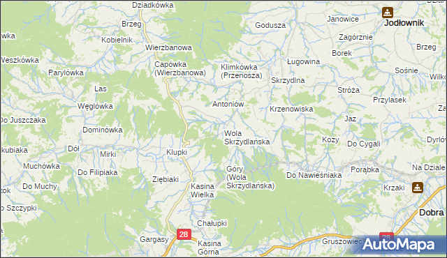 mapa Wola Skrzydlańska, Wola Skrzydlańska na mapie Targeo