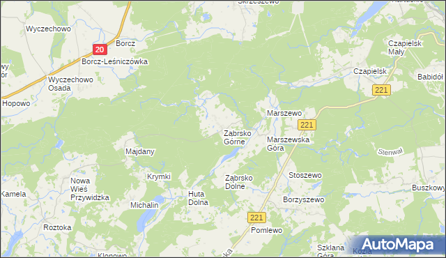 mapa Ząbrsko Górne, Ząbrsko Górne na mapie Targeo