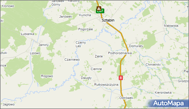 mapa Żakle, Żakle na mapie Targeo