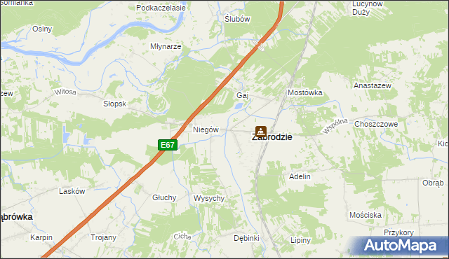 mapa Zazdrość gmina Zabrodzie, Zazdrość gmina Zabrodzie na mapie Targeo