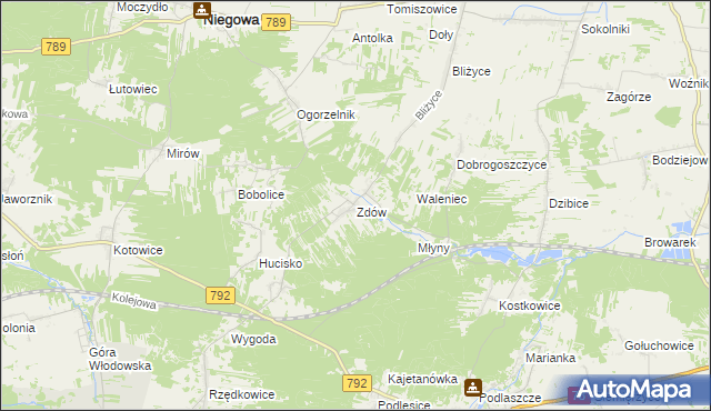 mapa Zdów, Zdów na mapie Targeo