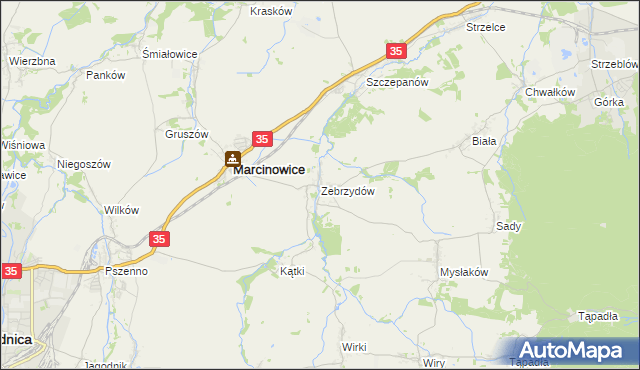 mapa Zebrzydów, Zebrzydów na mapie Targeo