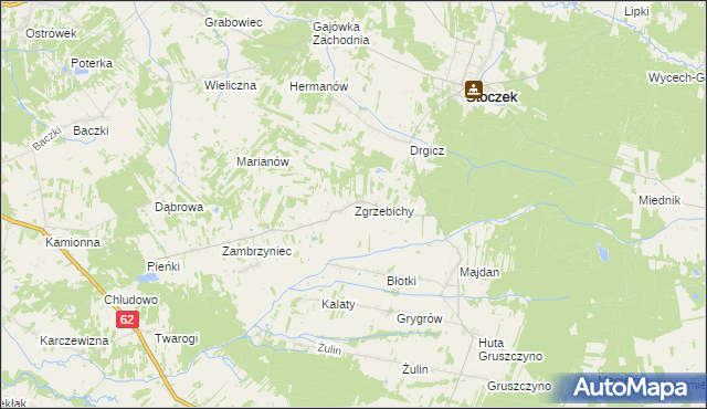 mapa Zgrzebichy, Zgrzebichy na mapie Targeo