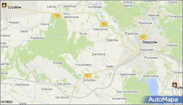 mapa Ziemblice, Ziemblice na mapie Targeo