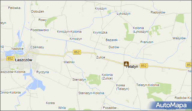 mapa Żulice, Żulice na mapie Targeo