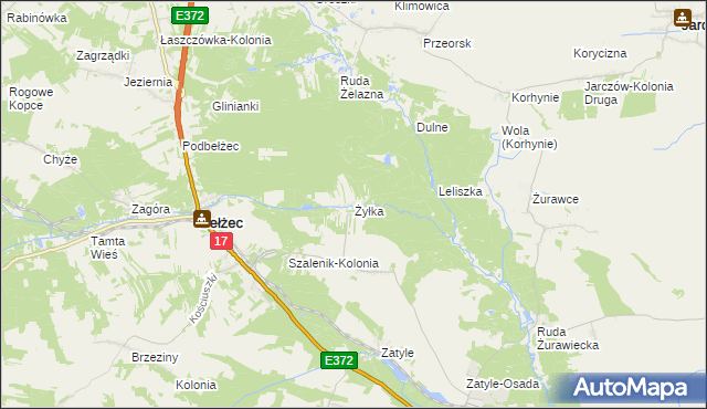 mapa Żyłka, Żyłka na mapie Targeo