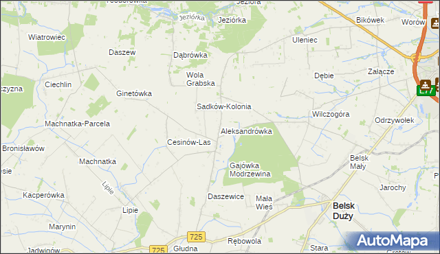 mapa Aleksandrówka gmina Belsk Duży, Aleksandrówka gmina Belsk Duży na mapie Targeo