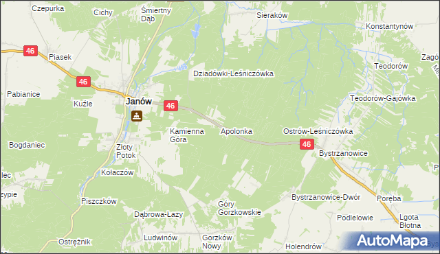 mapa Apolonka gmina Janów, Apolonka gmina Janów na mapie Targeo