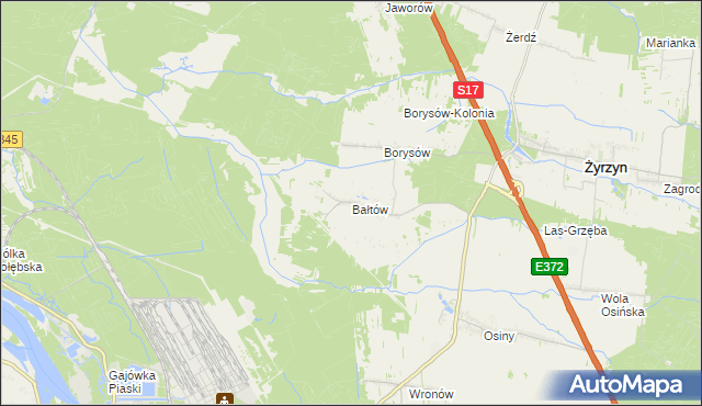 mapa Bałtów gmina Żyrzyn, Bałtów gmina Żyrzyn na mapie Targeo