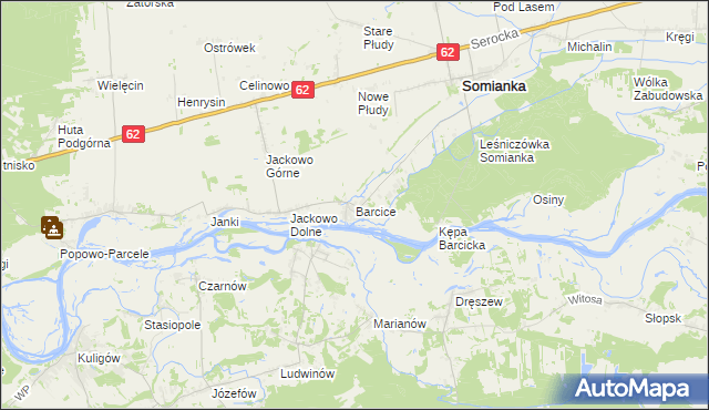 mapa Barcice gmina Somianka, Barcice gmina Somianka na mapie Targeo