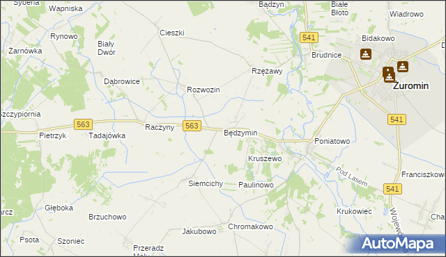 mapa Będzymin, Będzymin na mapie Targeo