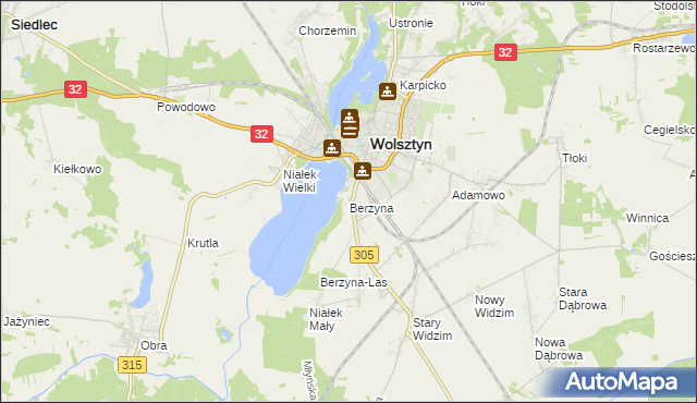 mapa Berzyna, Berzyna na mapie Targeo