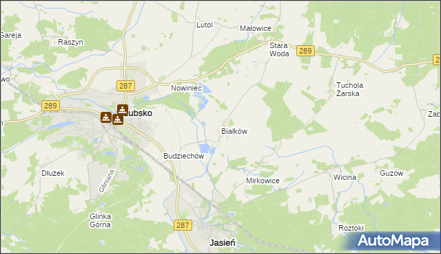 mapa Białków gmina Lubsko, Białków gmina Lubsko na mapie Targeo