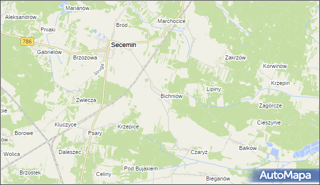 mapa Bichniów, Bichniów na mapie Targeo