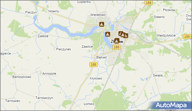 mapa Blękwit, Blękwit na mapie Targeo