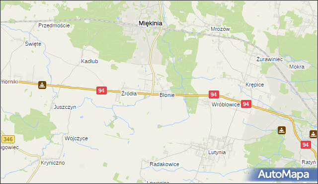 mapa Błonie gmina Miękinia, Błonie gmina Miękinia na mapie Targeo