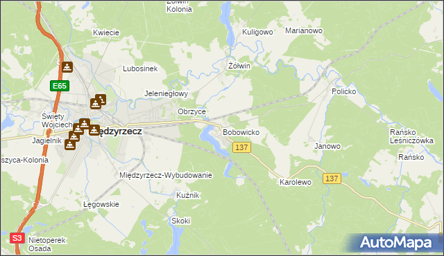 mapa Bobowicko, Bobowicko na mapie Targeo