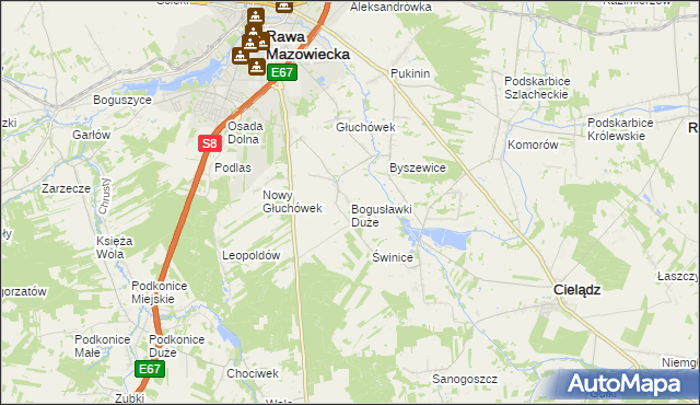 mapa Bogusławki Duże, Bogusławki Duże na mapie Targeo